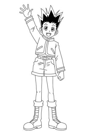 Hunter x Hunter boyama sayfası,  coloring page, Gon Freecss Yazdırılabilir Çizimi, 