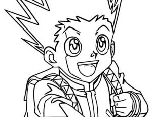 Hunter x Hunter boyama sayfası,  coloring page, Mutlu Gon Freecss’i çiz, 