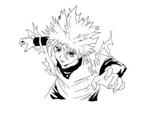 Hunter x Hunter boyama sayfası,  coloring page, Muhteşem Killua Zoldyck’i çizin, 