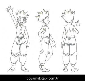 Hunter x Hunter boyama sayfası – kolay boyama, eğitici aktivite