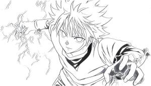 Hunter x Hunter boyama sayfası,  coloring page, Cool Killua Zoldyck’i çiz, 