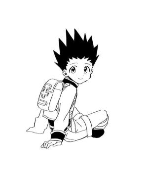 Hunter x Hunter boyama sayfası,  coloring page, Gon in Anime Hunter x Hunter, 