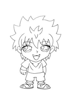 Hunter x Hunter boyama sayfası,  coloring page, Chibi Killua Zoldyck’i çiz, 