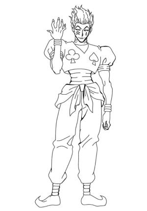 Hunter x Hunter boyama sayfası,  coloring page, Hunter x Hunter’dan Hisoka’yı çiz, 