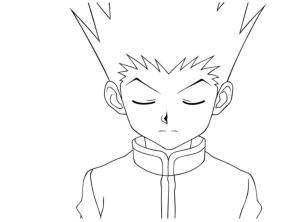 Hunter x Hunter boyama sayfası,  coloring page, Ücretsiz Yazdırılabilir Gon Freecss’i çizin, 