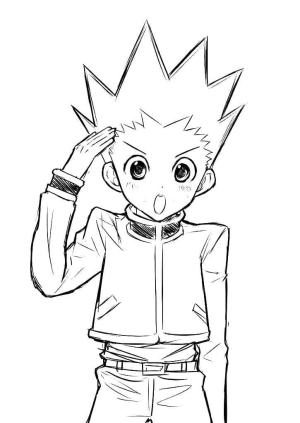 Hunter x Hunter boyama sayfası,  coloring page, Ücretsiz Gon Freecss Çizimi, 