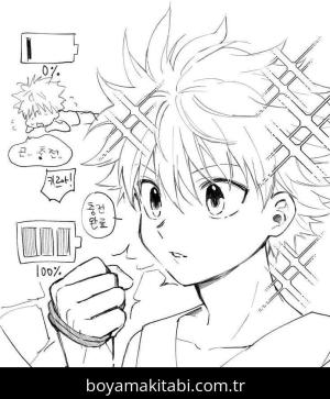 Hunter x Hunter boyama sayfası – sanatsal çalışma, çocuklar için