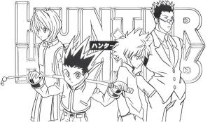 Hunter x Hunter boyama sayfası,  coloring page, Anime Hunter x Hunter’dan karakterler, 