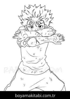 Hunter boyama sayfası – çizgi film temalı, basit çizim