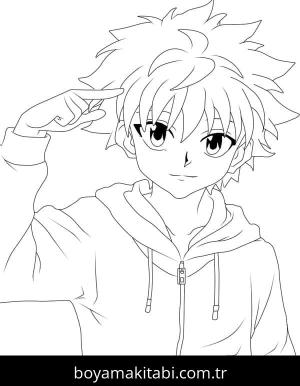 Hunter boyama sayfası – sevimli karakter, sanatsal çalışma