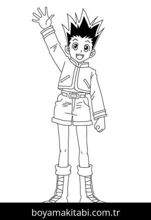 Hunter boyama sayfası – basit çizim, kolay boyama