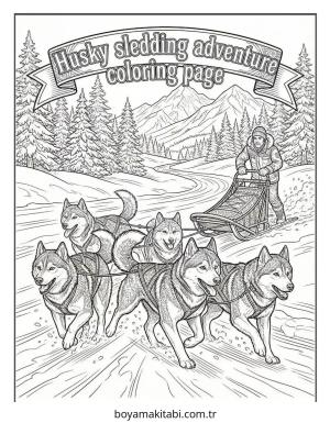 Husky boyama sayfası – boyama çalışması, yaratıcılığı geliştirir