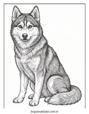 Husky boyama sayfası – eğitici aktivite, yaratıcılık
