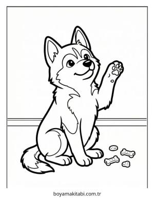 Husky boyama sayfası – yaratıcılığı geliştirir, keyifli zaman