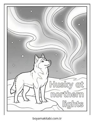 Husky boyama sayfası – PDF indir, sevimli karakter