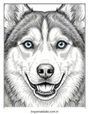 Husky boyama sayfası – PDF indir, sevimli karakter