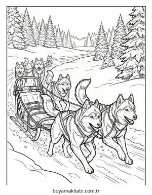 Husky boyama sayfası – eğlenceli etkinlik, el becerilerini geliştirir