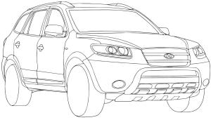 Hyundai boyama sayfası,  coloring page, Hyundai Santa Fe anahat, 