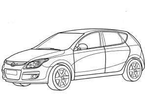 Hyundai boyama sayfası,  coloring page, Yazdırılabilir Hyundai i30, 