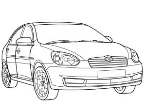 Hyundai boyama sayfası,  coloring page, Hyundai Verna, 