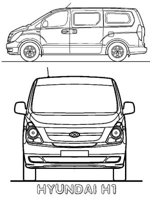 Hyundai boyama sayfası,  coloring page, Hyundai H1, 