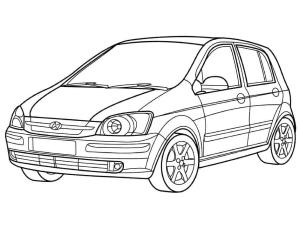 Hyundai boyama sayfası,  coloring page, Hyundai arabası, 