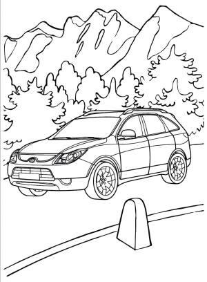 Hyundai boyama sayfası,  coloring page, Hyundai araba kullanmak, 