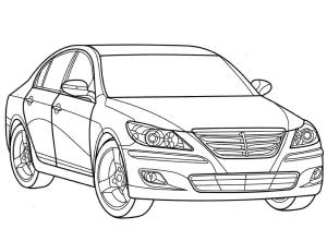 Hyundai boyama sayfası,  coloring page, Hyundai Genesis, 