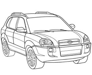 Hyundai boyama sayfası,  coloring page, Hyundai Tucson, 