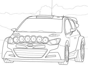 Hyundai boyama sayfası,  coloring page, Hyundai yarış arabası, 