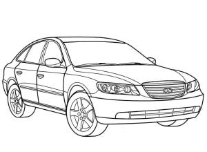 Hyundai boyama sayfası,  coloring page, Hyundai Grandeur, 