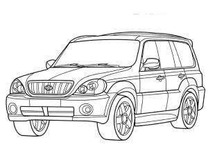 Hyundai boyama sayfası,  coloring page, Hyundai Terracan araba, 