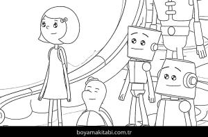 İbi boyama sayfası – çocuklar için, çizgi film temalı