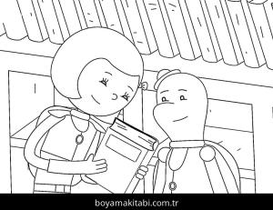 İbi boyama sayfası – sevimli karakter, sanatsal çalışma