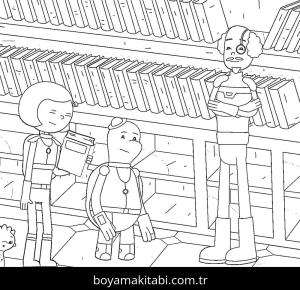 İbi boyama sayfası – çizgi film temalı, basit çizim