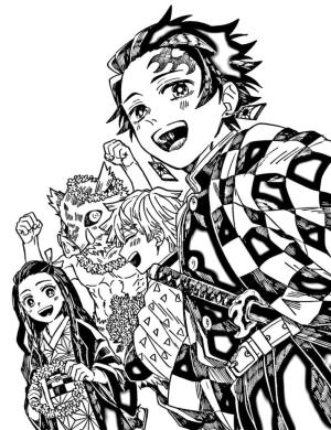 İblis Avcısı (Demon Slayer) boyama sayfası,  coloring page, Demon Slayer Karakterlerini Çiz, 