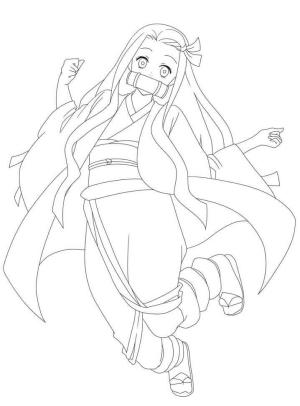 İblis Avcısı (Demon Slayer) boyama sayfası,  coloring page, Nezuko Şeytan Avcısı, 