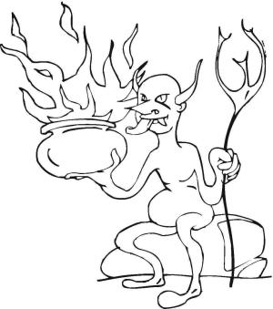 İblis boyama sayfası,  coloring page, Korkunç Iblis, 