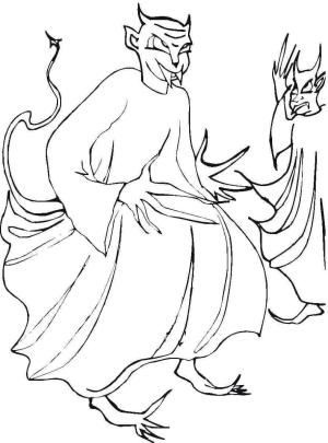 İblis boyama sayfası,  coloring page, Çirkin şeytanlar, 