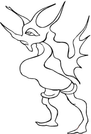 İblis boyama sayfası,  coloring page, Ince Iblis, 