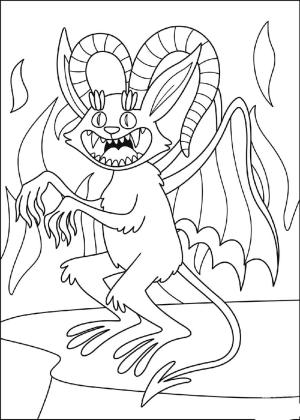 İblis boyama sayfası,  coloring page, Komik Iblis, 