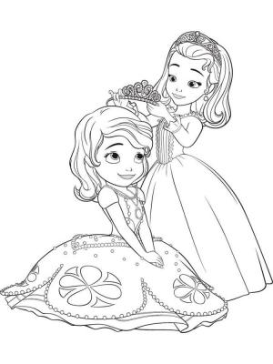 İlk Sofya boyama sayfası,  coloring page, Amber, Sofia için bir Taç Takıyor, 