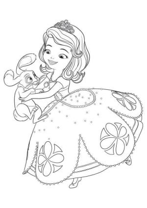 İlk Sofya boyama sayfası,  coloring page, Sofia Kucaklayan Tavşan, 