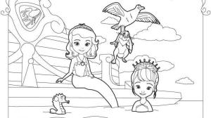 İlk Sofya boyama sayfası,  coloring page, Sofia Deniz Kızı ve Arkadaşları, 