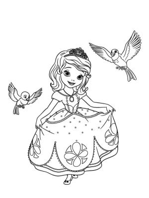 İlk Sofya boyama sayfası,  coloring page, Sofya ve İki Kuş, 