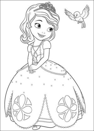 İlk Sofya boyama sayfası,  coloring page, Sofia ve Mia Mavi Kuş, 