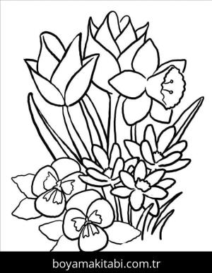 Ilkbahar boyama sayfası – eğlenceli etkinlik, el becerilerini geliştirir