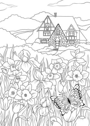 Ilkbahar boyama sayfası,  coloring page, İrisler köylüleri sevindiriyor, 