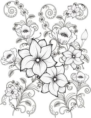 Ilkbahar boyama sayfası,  coloring page, Lüks zambak tomurcukları, 