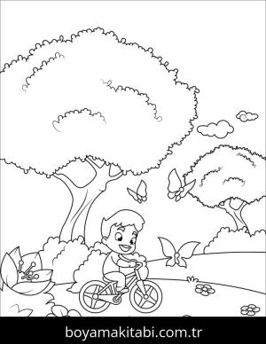 Ilkbahar boyama sayfası – kolay boyama, eğitici aktivite